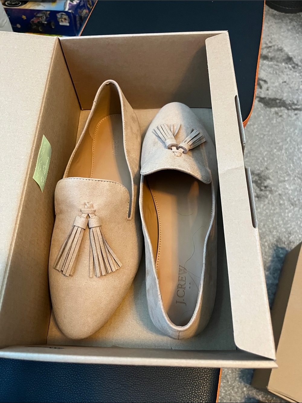 J. Crew Women's Suede Tassel Loafers in Light Beige